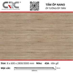 Tấm ốp nano 600-43A-Vân gỗ