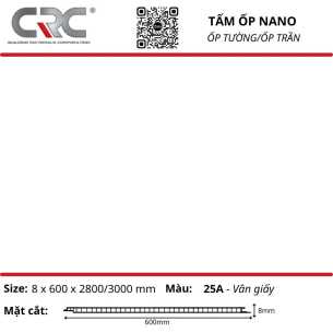 Tấm ốp nano 600-25A-Vân giấy