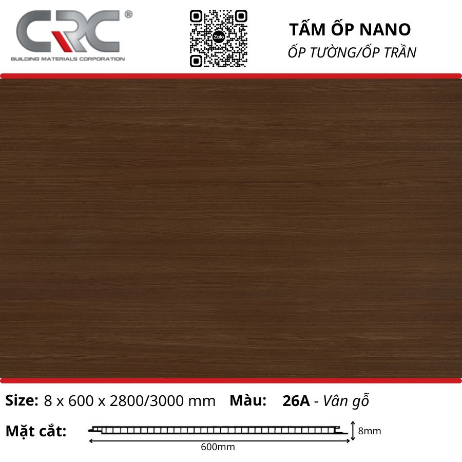 Tấm ốp nano 600-26A-Vân gỗ