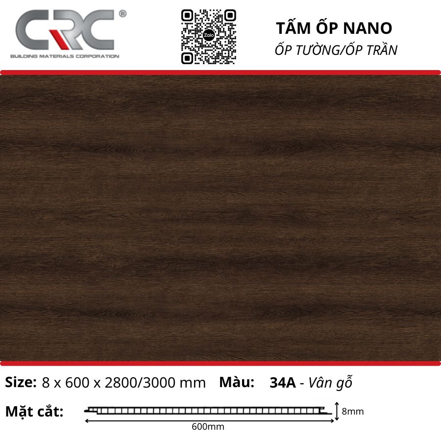 Tấm ốp nano 600-34A-Vân gỗ